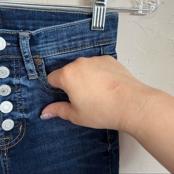 Gap True Skinny Exposed Button Fly Raw Hem Denim Jeans - Picture 4 of 9